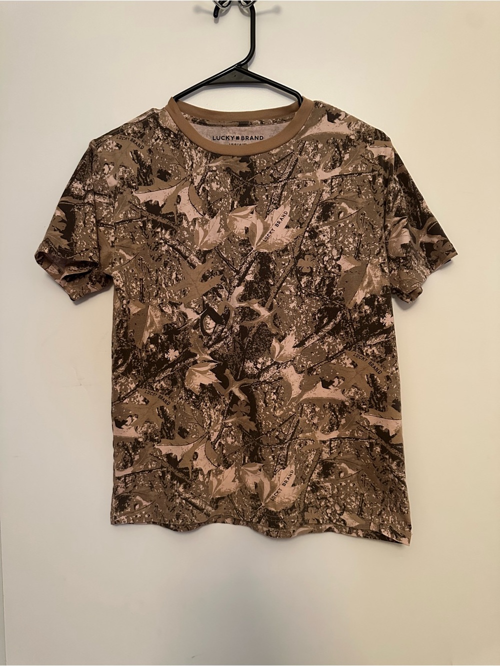 Lucky Brand Brown & Tan Camouflage Short Sleeve Tee
